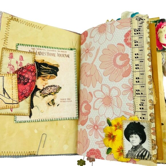 Handmade Junk Journal Blank 60 Pages Vintage Modern Mixed Pages Inc Ephemera u - Picture 5 of 11